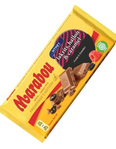 Marabou Melkesjokoladeplate med Lakris, Bringebær og Karamell 185 gram