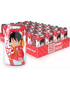 24 st Luffy Lemon & Strawberry Soda - Läsk med Citron- och Jordgubbssmak - Helt Back 24x330 ml (Polen)