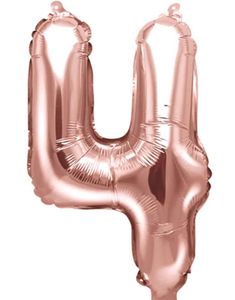 Talet 4 - Roséguldfärgad JUMBO Folieballong 86 cm