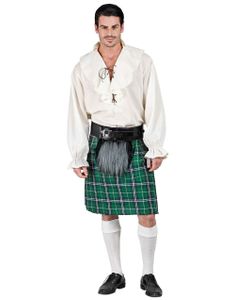 Tartan Mønstret Grønn Kilt med Veske - Onesize