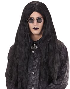 Svart Lång Peruk med Mittbena