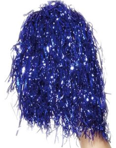 2 stk Metalliskt Blå Pom Poms