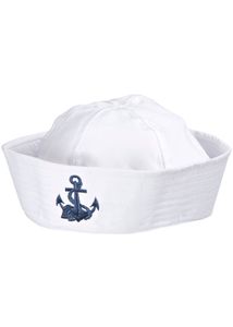 Vit Sailorhatt med Ankare