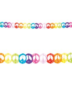 Girlang med Peace-Tecken 4 meter - Flower Power