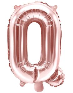 Bokstaven Q - Roseguldfärgad 35 cm Folieballong