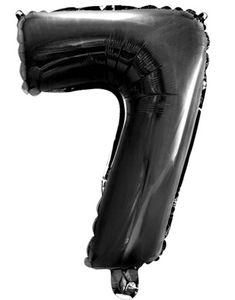 Talet 7 - Svart 41 cm Folieballong