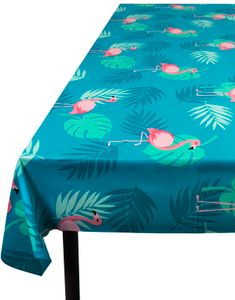 Blå Plastduk med Motiv130x180 cm - Flamingo Gold