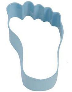 Barnefot Blå - Kakeutstikker/Kakeform i Metall 9x6 cm