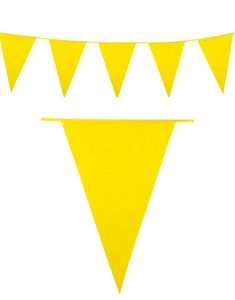 10 Meter lång Banderoll med Gula Vimplar