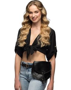 Svart Läderimiterad Väska Till Bälte