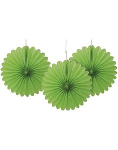 3 st Mini Limegröna Pappersdekorationer 15 cm