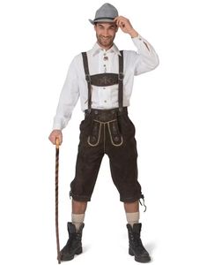 Authentisk Mörkbrun Lederhosen i 100% Kvalitetsskinn