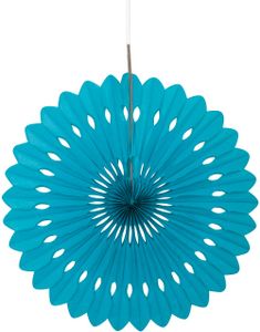 1 st Turkos Dekorationssolfjäder i Silkespapper 40 cm