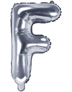 Bokstaven F - Silverfärgad 35 cm Folieballong