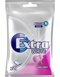 Självlukkande Påse med Extra White Bubblemint 35 gram