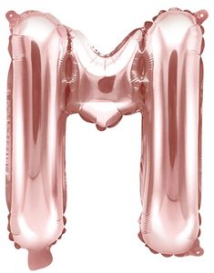 Bokstaven M - Roseguldfärgad 35 cm Folieballong