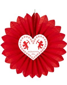 Valentines Day - Röd Pappsnurra med Hjärta 61 cm