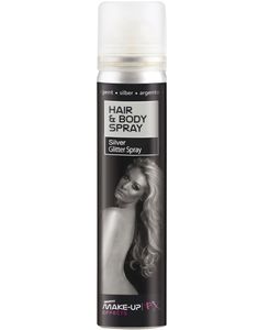 Silverfärgad Glitterspray till Kropp & Hår 75 ml