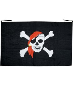 Stort Svart Piratflagga med Dödskalle - 130x80 cm