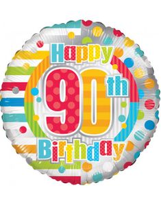 Happy 90th Birthday - Folieballong 46 cm