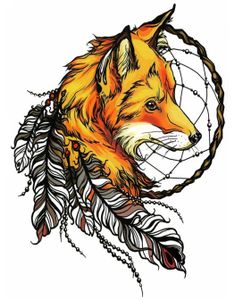 Fox Dreamcatcher (Fake Tattoo)