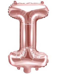 Bokstaven I - Roséguldfärgad 35 cm Folieballong