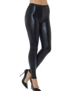 80-tals Leggings i Metallic Svart