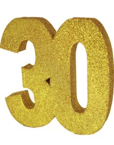 Guldfärgad Glittrande 30 År Bordsdekoration 20 cm