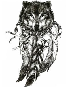 Wolf Dreamcatcher (Fake Tattoo)