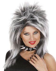 80-Tals Svart och Vit Rock-peruk