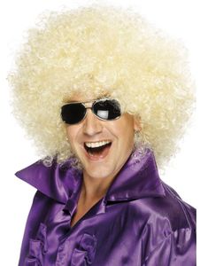 Jättestor blond afroperuk
