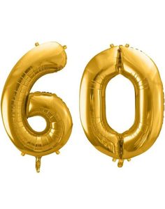 60 års ballonger - 35 cm guld