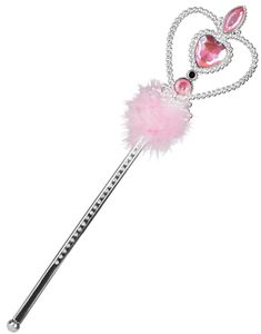 Silverfärgad Prinsesstav Pyntad med Rosa Stenar och Fjäder