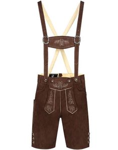 Brun konstläder Lederhosen för män