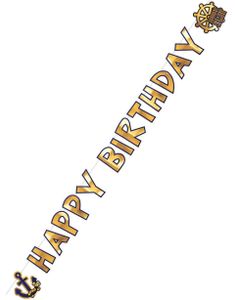 Happy Birthday Piratbanner 180x151cm Meter - Piratfest