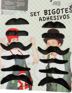 12 stk Svarta Lösmustascher med Lim