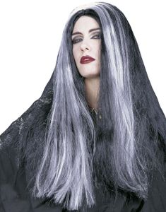 Lång Svart och Vit Häxperuk