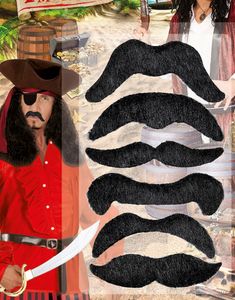 6 stk Pirat / Sjörövare Lösmustascher