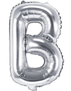 Bokstaven B - Silverfärgad 35 cm Folieballong