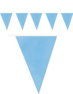 10 Meter lång Banderoll med Ljusblå Vimplar