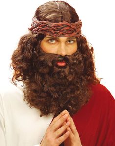 Jesusperuk & Skägg – Mörkbrun