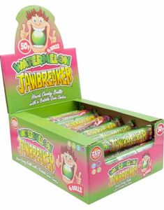 24 st 6-pk Zed Jawbreaker med Vattenmelonsmak och Kärna av Tuggummi - Hel Låda 1,18 kg