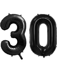 30 års ballonger - 86 cm svarta