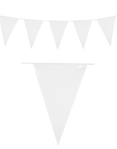 10 Meter lång Banderoll med Vita Vimplar