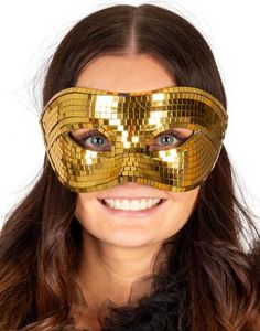 Disco Øyemaske Gullfarget