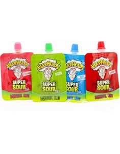 32 stk Warheads Extreme Sour Squeeze Me Gel 20 gram - Assortert Smak - Hel Eske