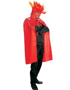 Röd cape med krage och knytning - 115 cm