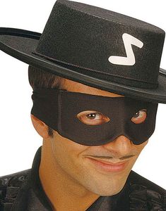 Svart Zorro Inspirerad Ögonmask med Knytning