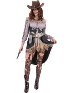 Skeleton Saloon Girl - Western Skjelettkostyme til Dame