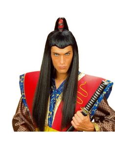 Lång Svart Samurajperuk